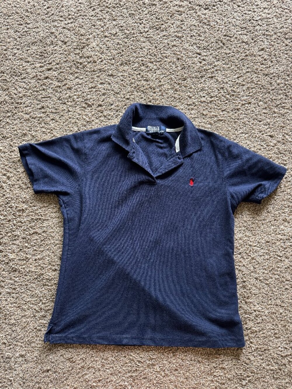 Vintage Polo Ralph Lauren Short Sleeve Navy Blue Shirt Women's XL